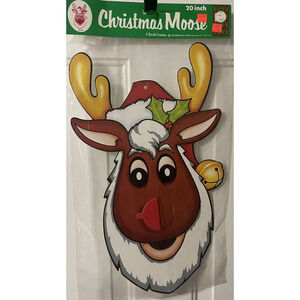 Vintage Beistle Christmas 20" Moose Die-Cut Holiday Decoration Santa Reindeer